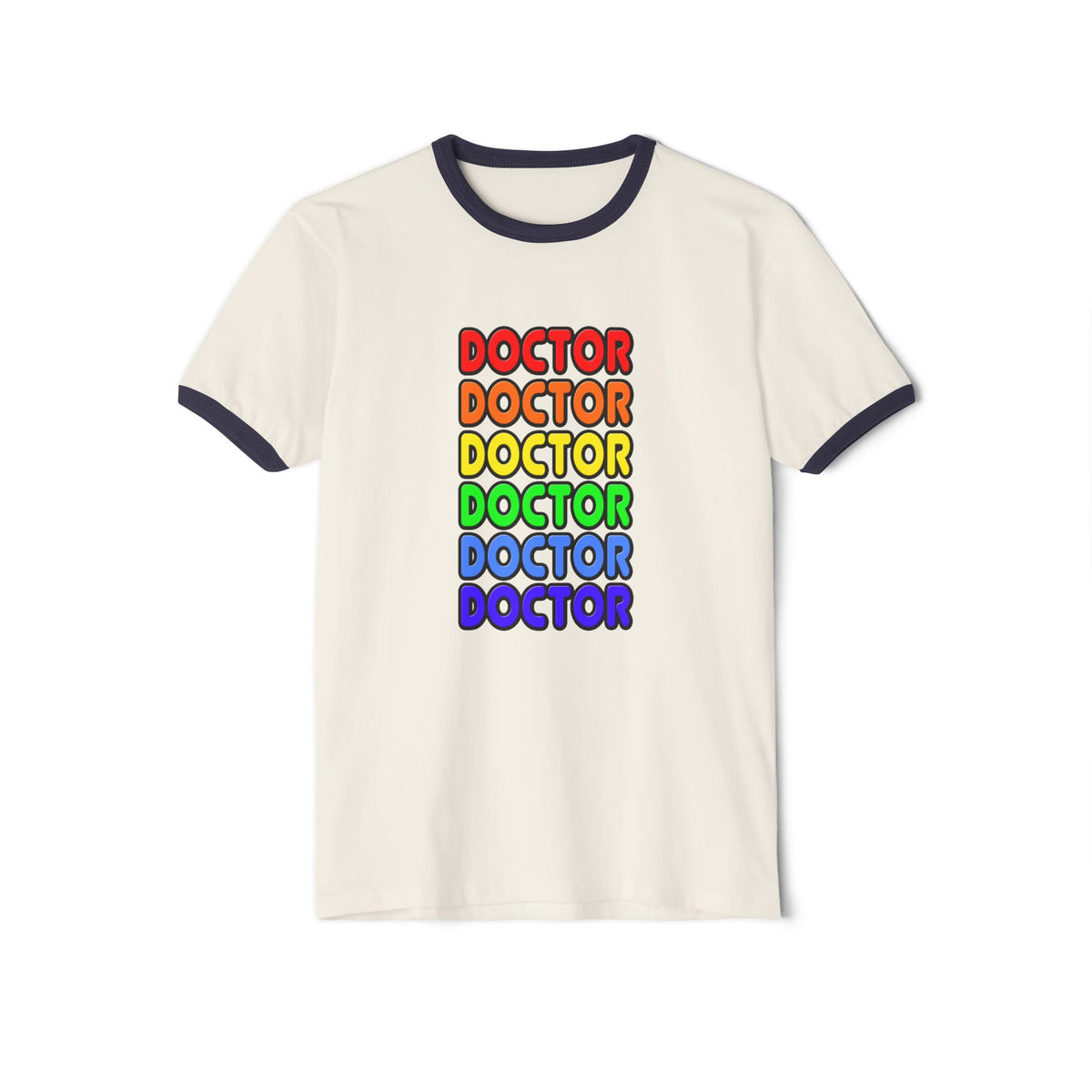 Rainbow Doctor - Unisex Cotton Ringer T-Shirt