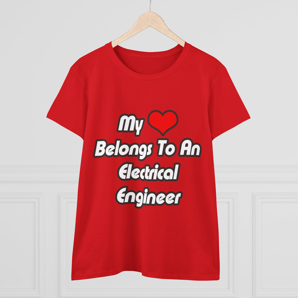 My Heart Belongs To An Electrical Engineer - Women's Midweight Cotton Tee
