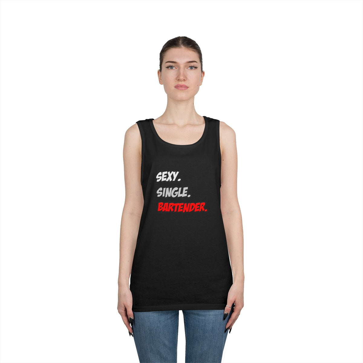 Sexy. Single. Bartender - Unisex Heavy Cotton Tank Top