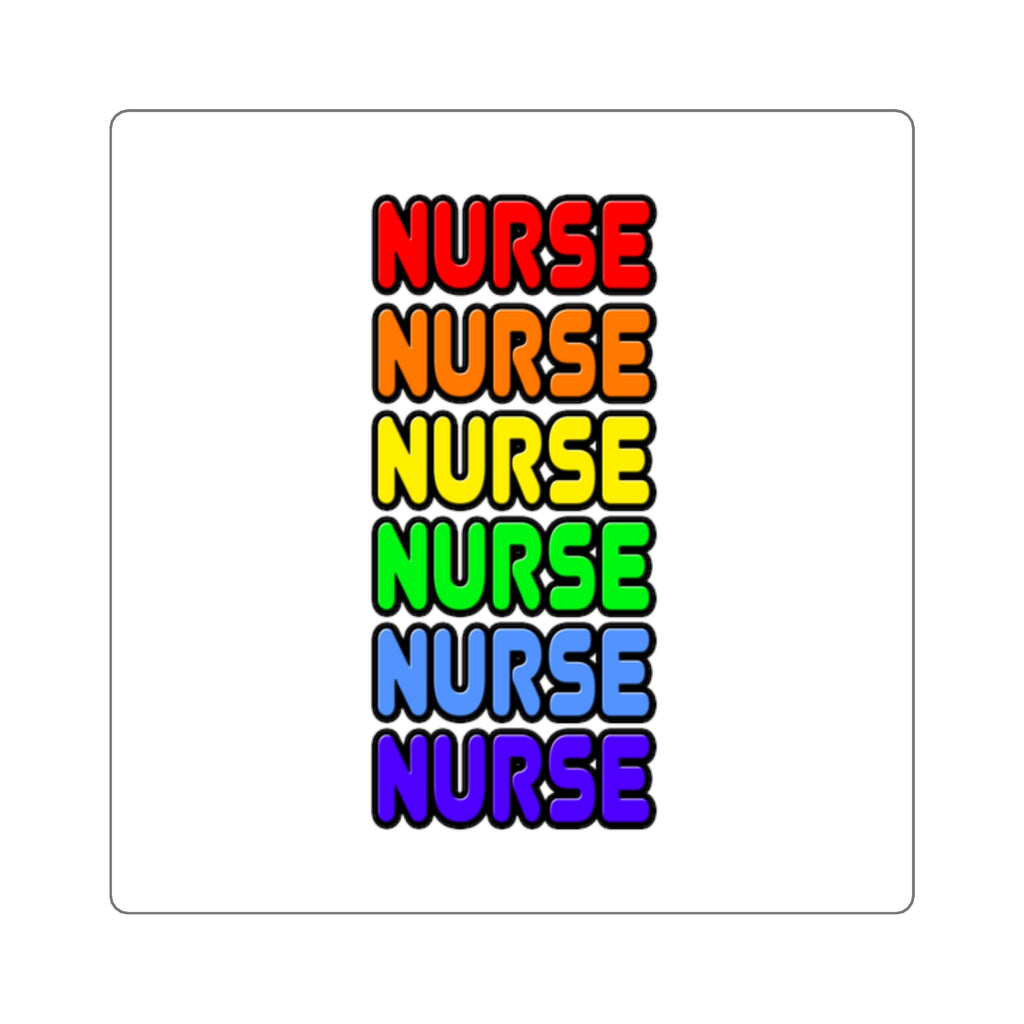 Rainbow Nurse - Square Stickers
