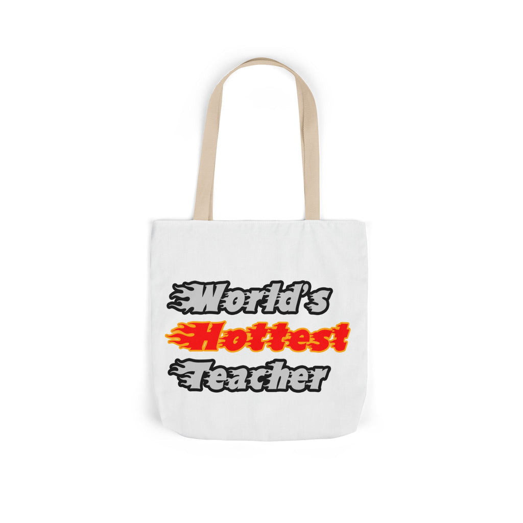 World's Hottest Teacher - Canvas Tote Bag, 5-Color Straps