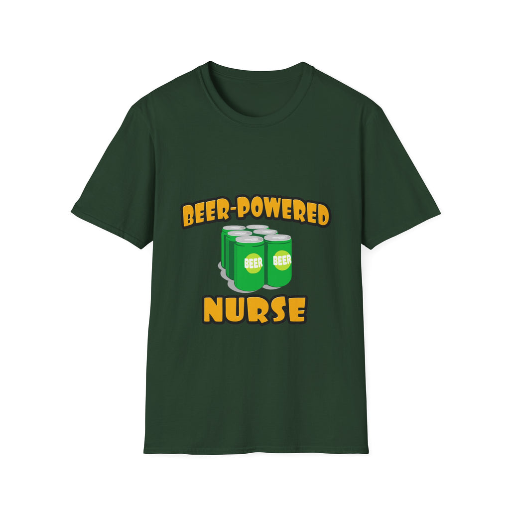 Beer Powered Nurse - Unisex Softstyle T-Shirt