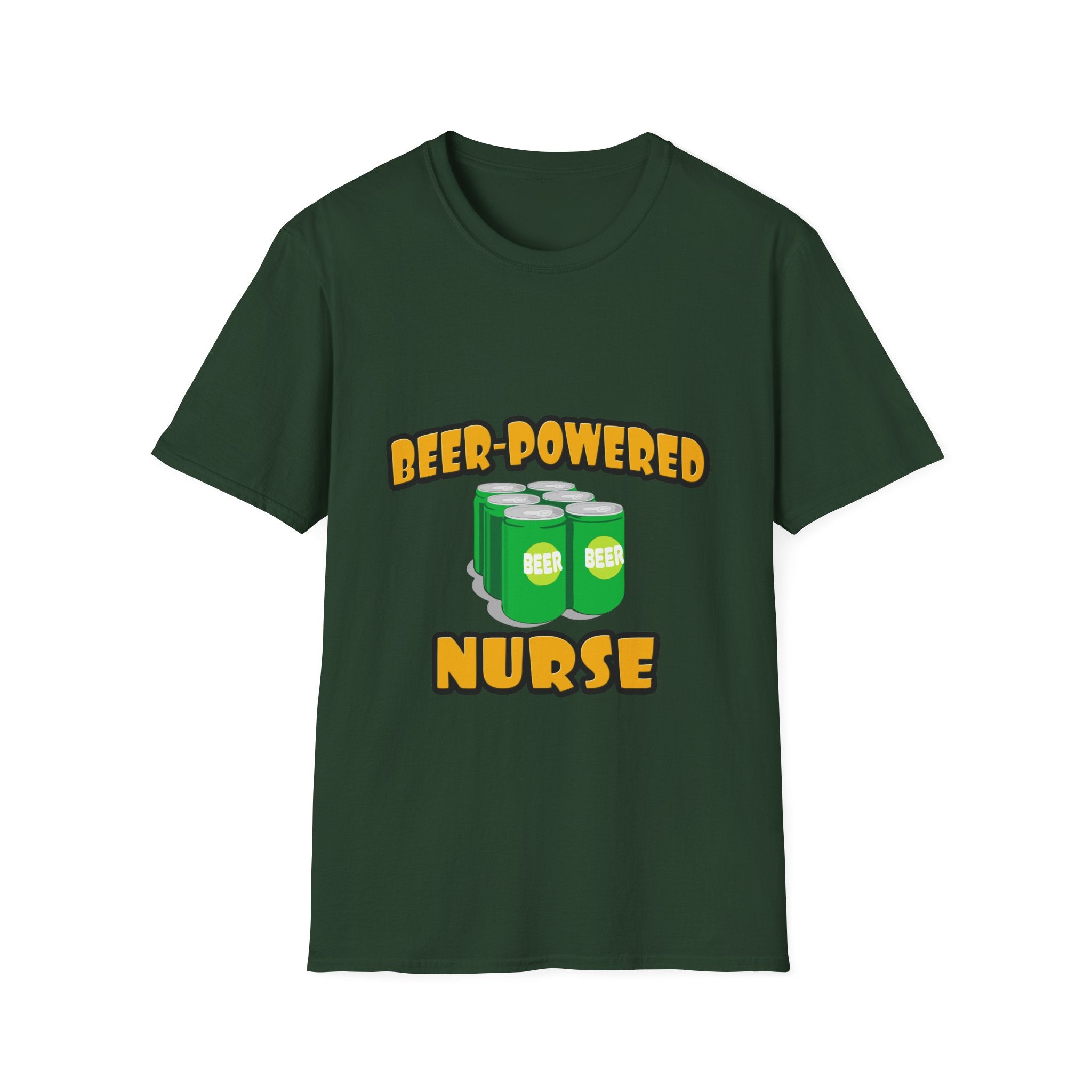 Beer Powered Nurse - Unisex Softstyle T-Shirt