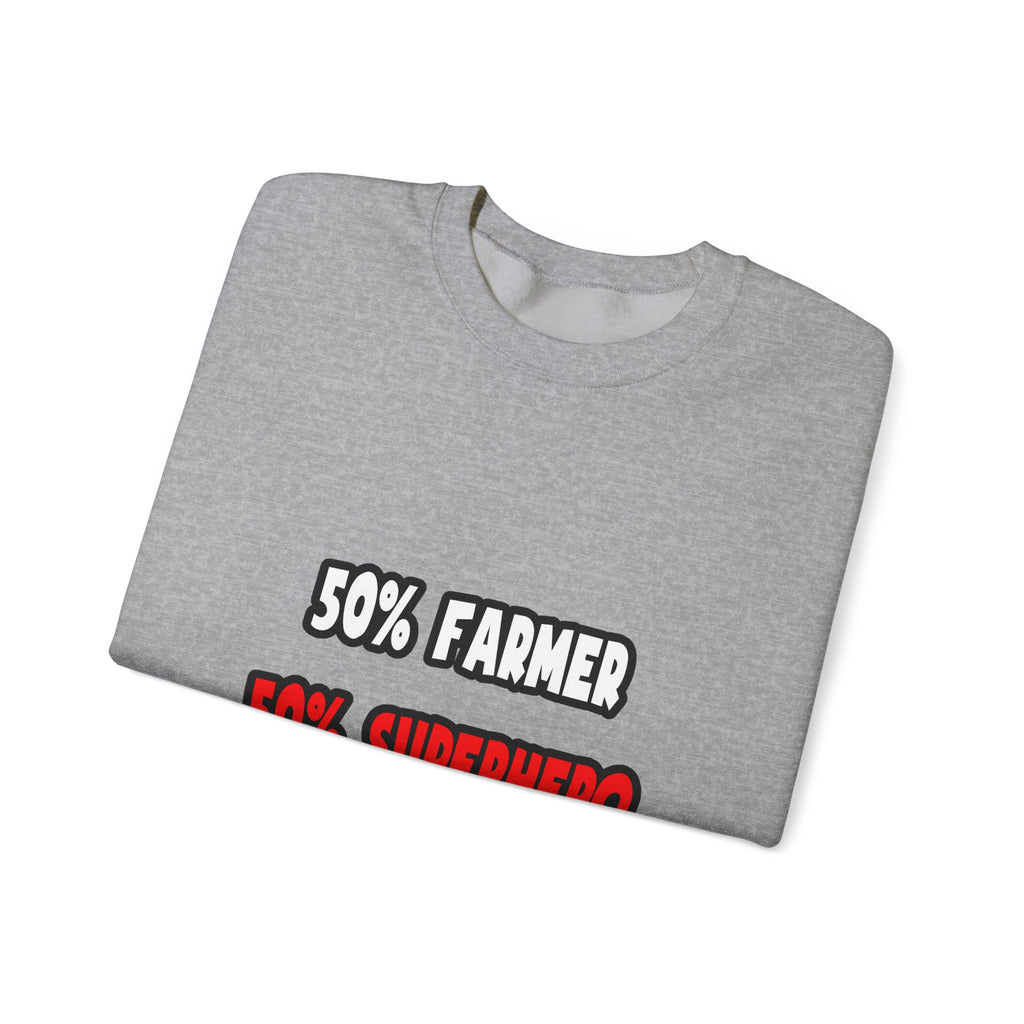 Half Farmer ... Half Superhero - Unisex Heavy Blend™ Crewneck Sweatshirt