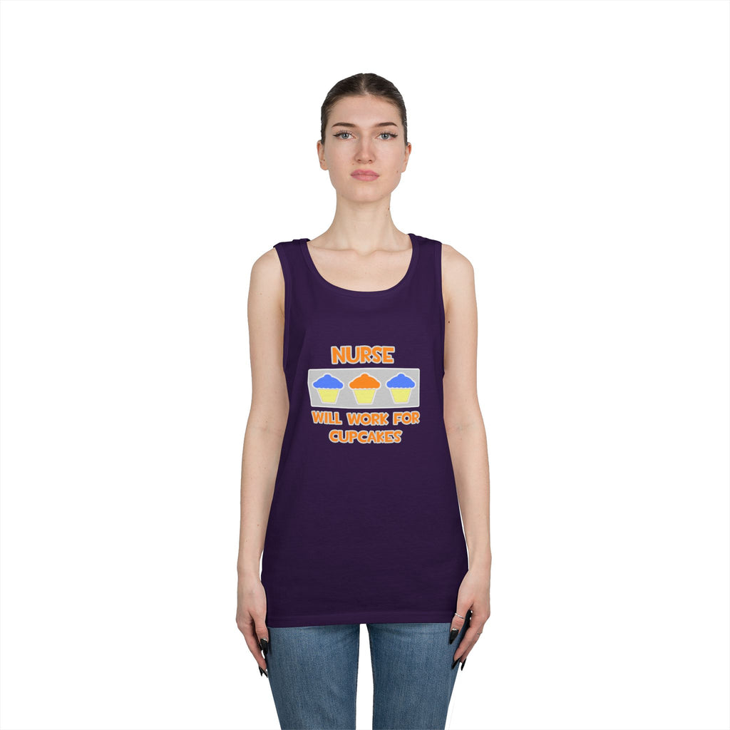 Nurse ... Will Work For Cupcakes - Unisex Heavy Cotton Tank Top