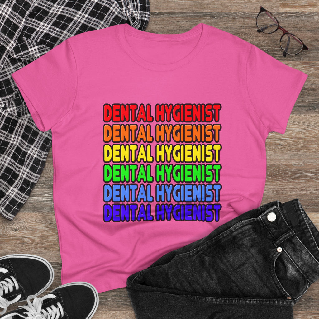 Rainbow Dental Hygienist - Women's Midweight Cotton Tee