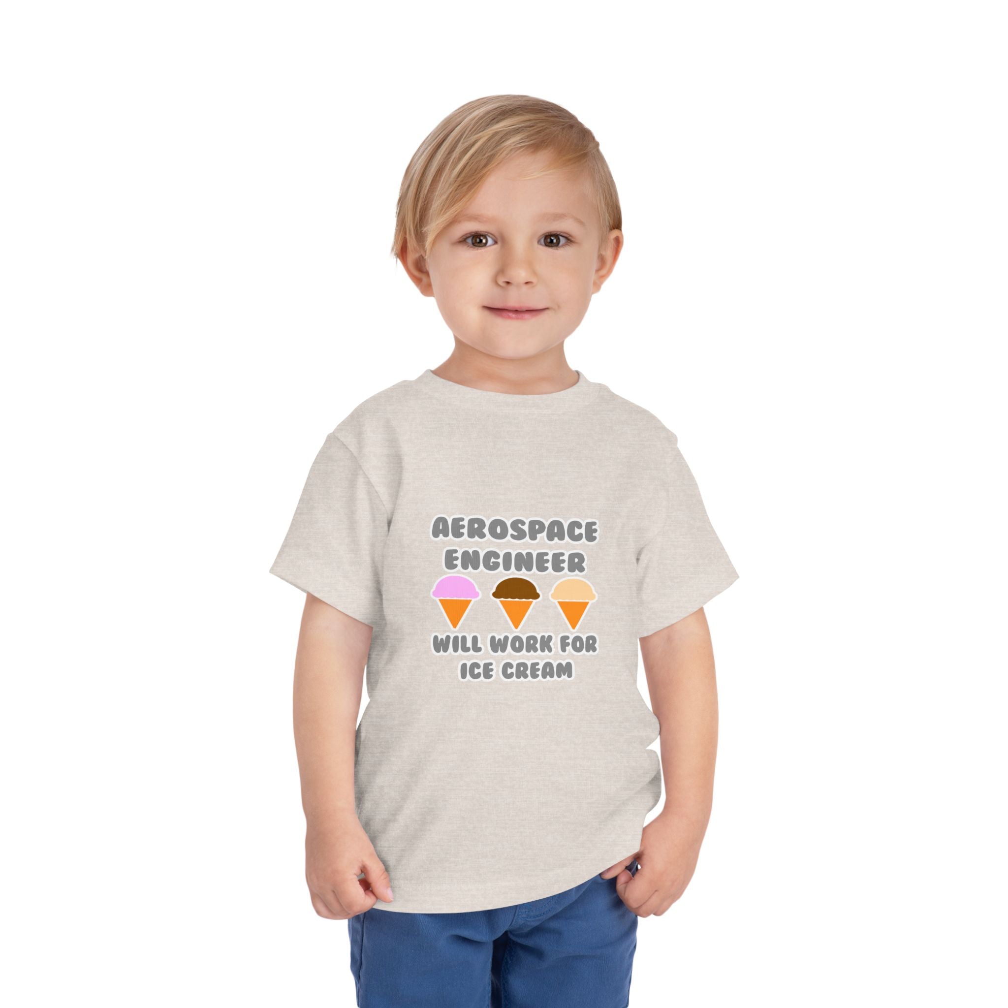 Aerospace Engineer ... Will Work For Ice Cream - Toddler Short Sleeve Tee