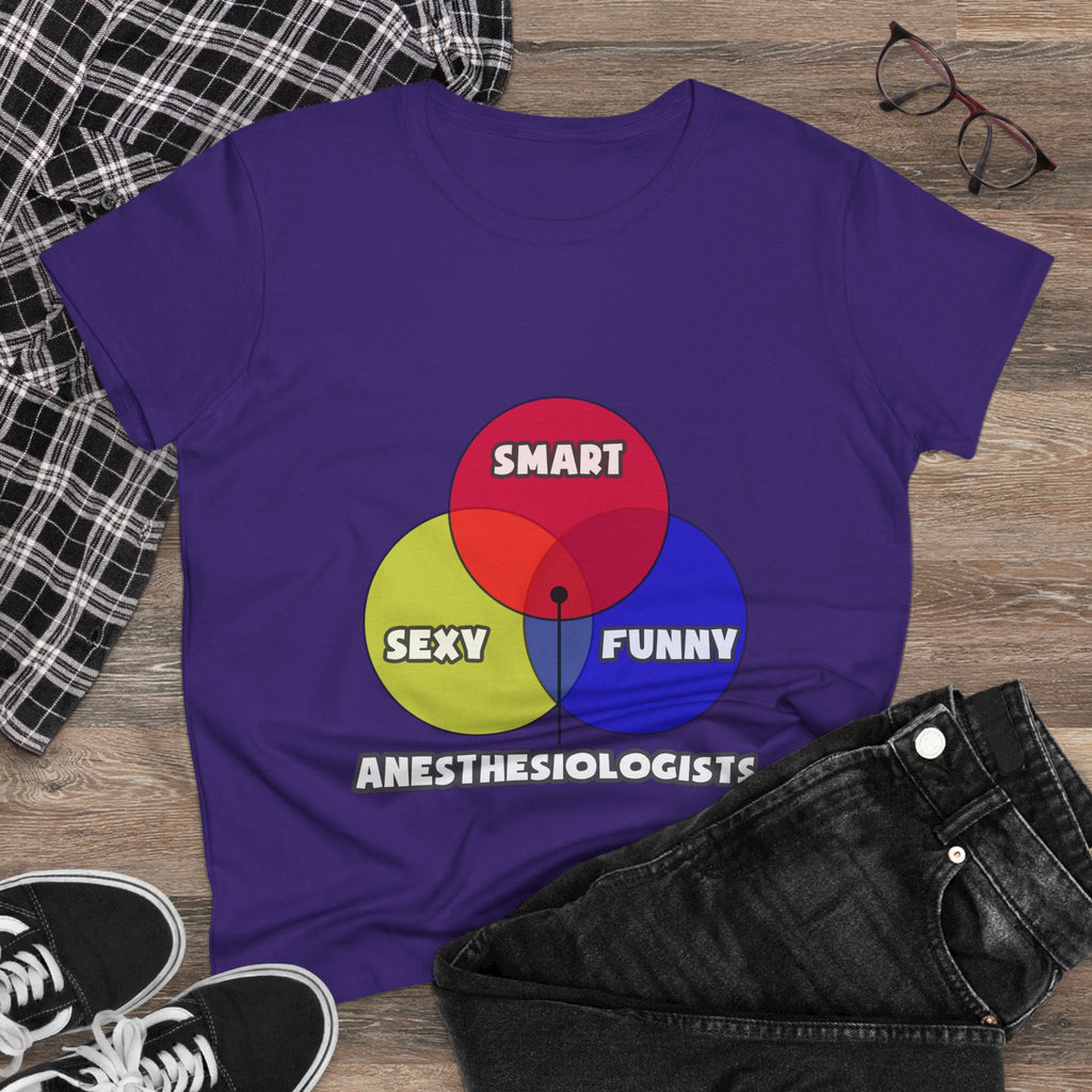 Venn Diagram .. Anesthesiologists - Women's Midweight Cotton Tee