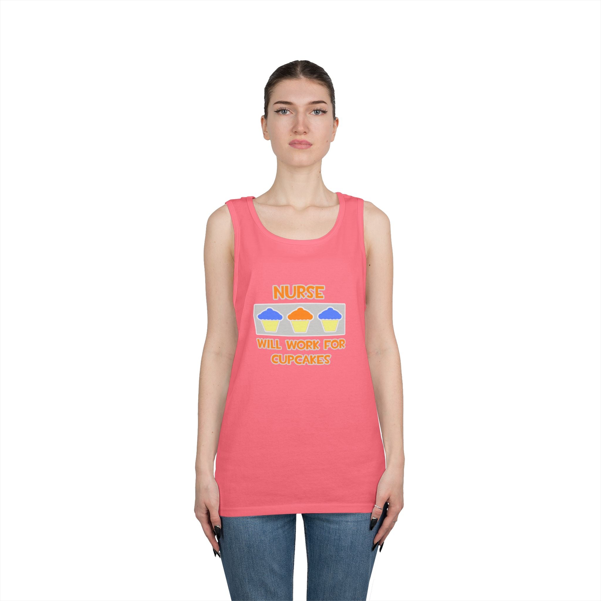 Nurse ... Will Work For Cupcakes - Unisex Heavy Cotton Tank Top