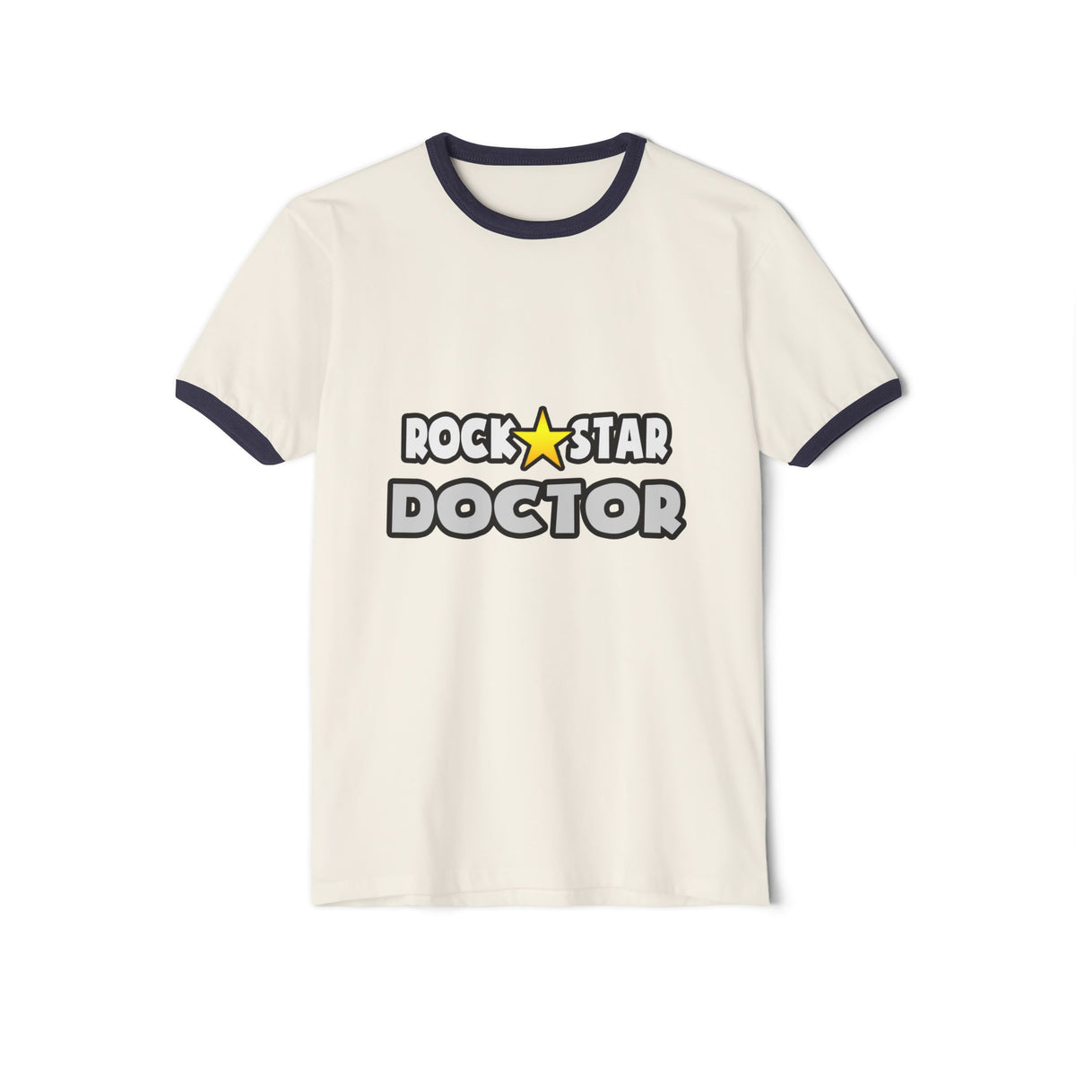 Rock Star Doctor (2) - Unisex Cotton Ringer T-Shirt