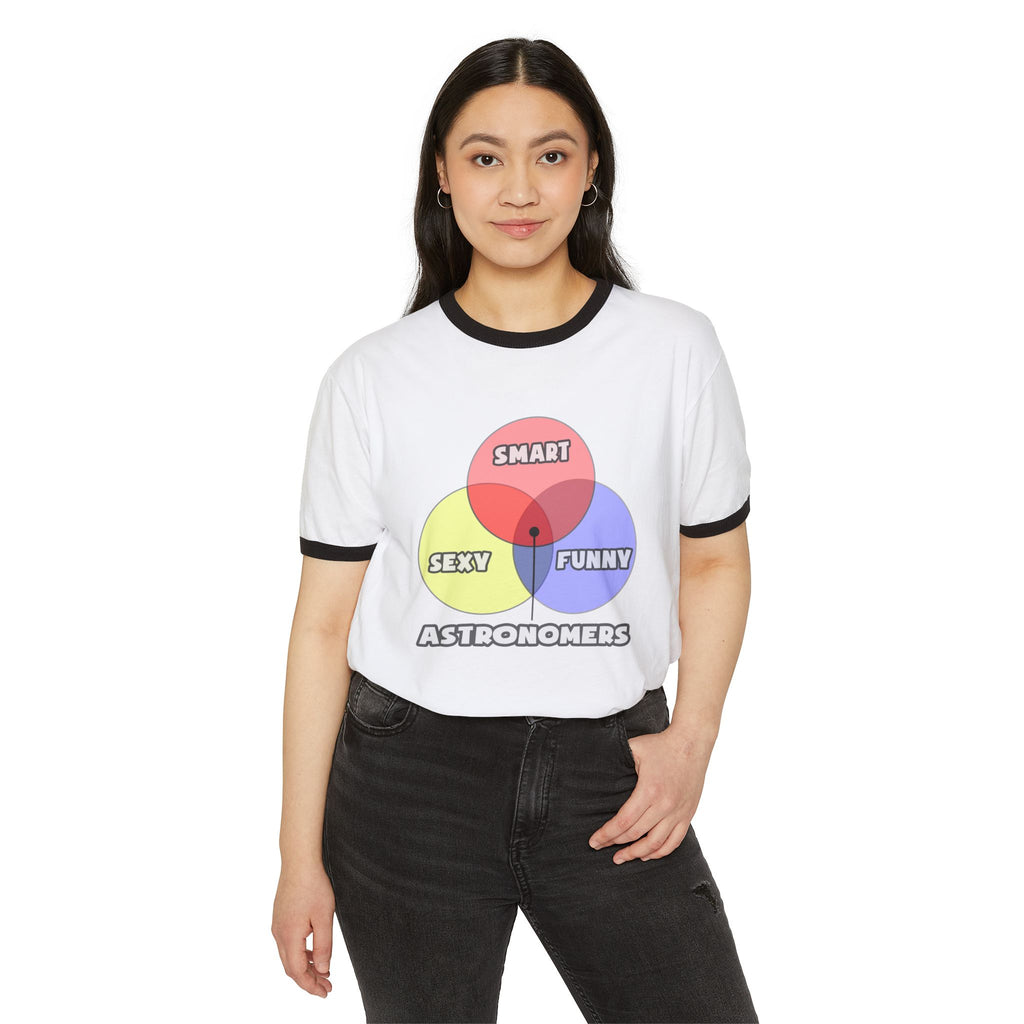 Venn Diagram .. Astronomers - Unisex Cotton Ringer T-Shirt