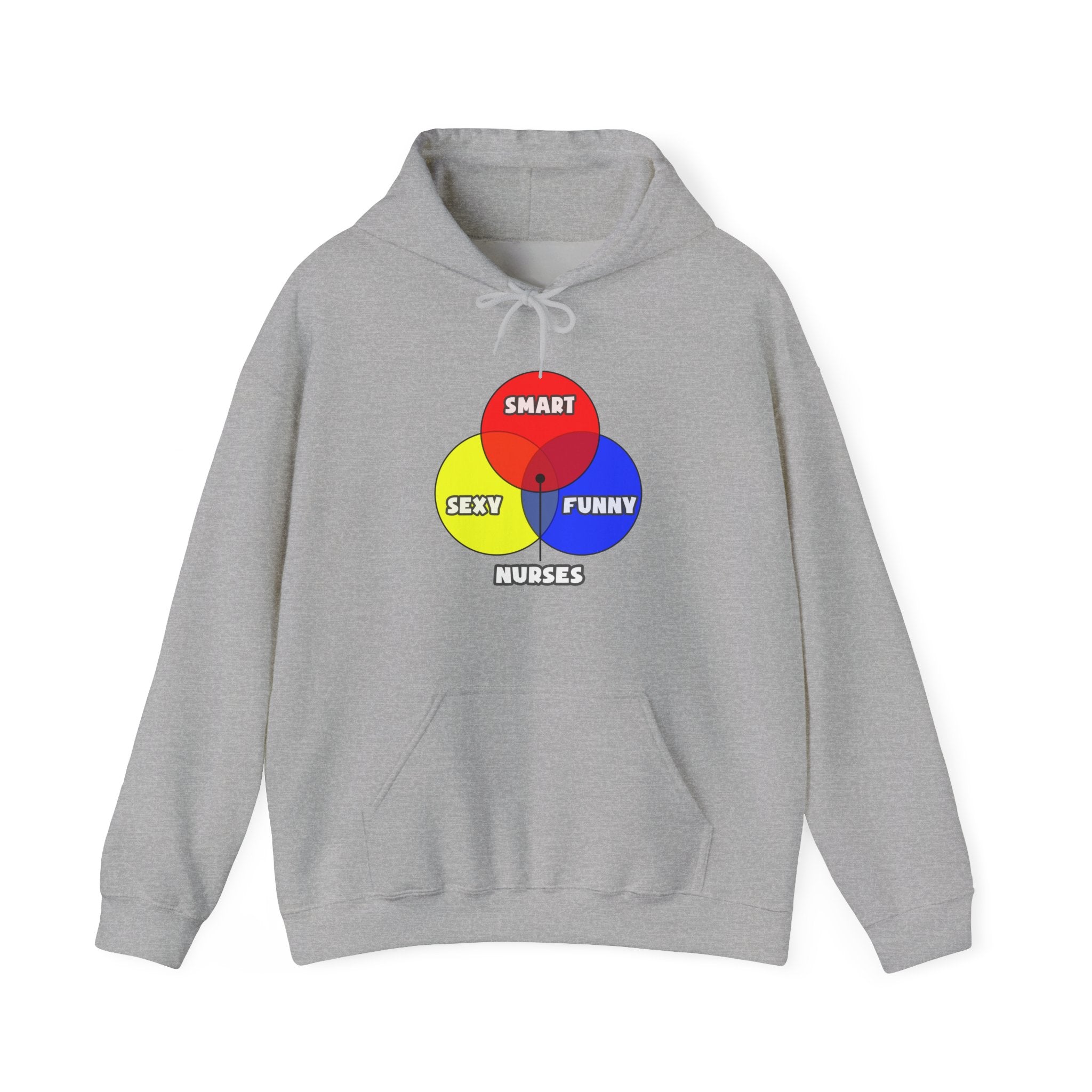 Venn Diagram .. Nurses - Unisex Heavy Blend™ Hooded Sweatshirt
