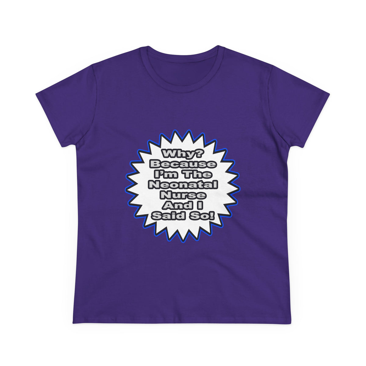 Neonatal Nurse...Because I Said So - Women's Midweight Cotton Tee