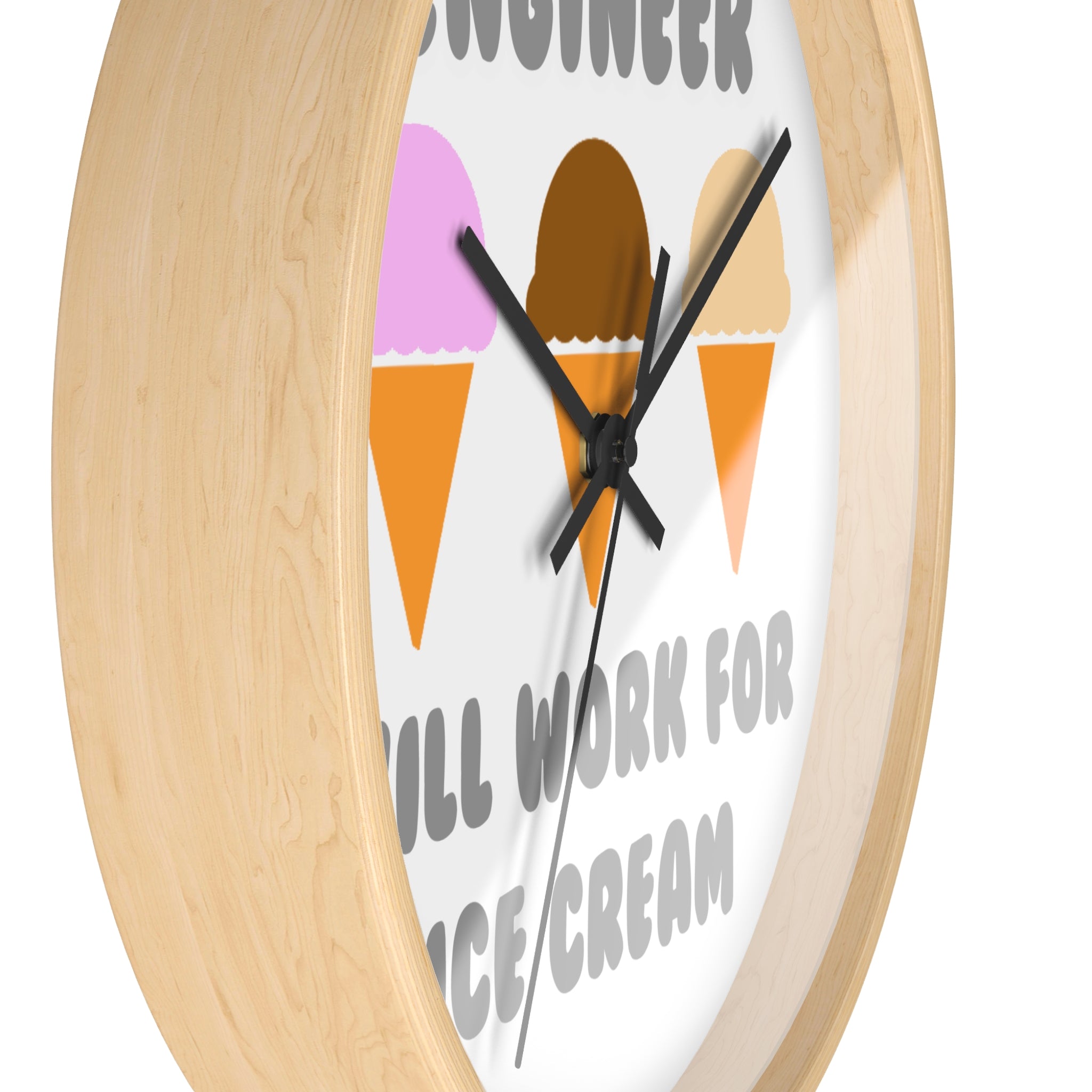 Engineer ... Will Work For Ice Cream - Wall Clock