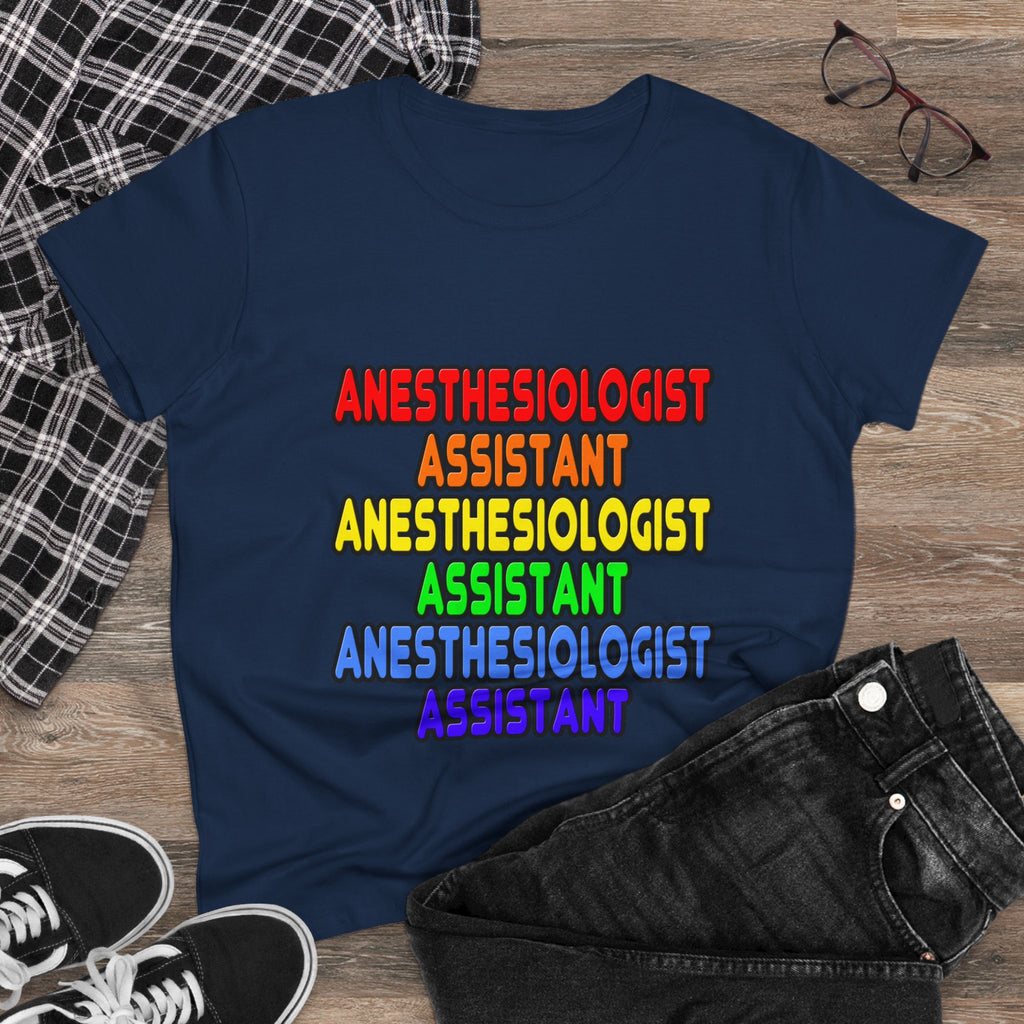 Rainbow Anesthesiologist Assistant - Women's Midweight Cotton Tee