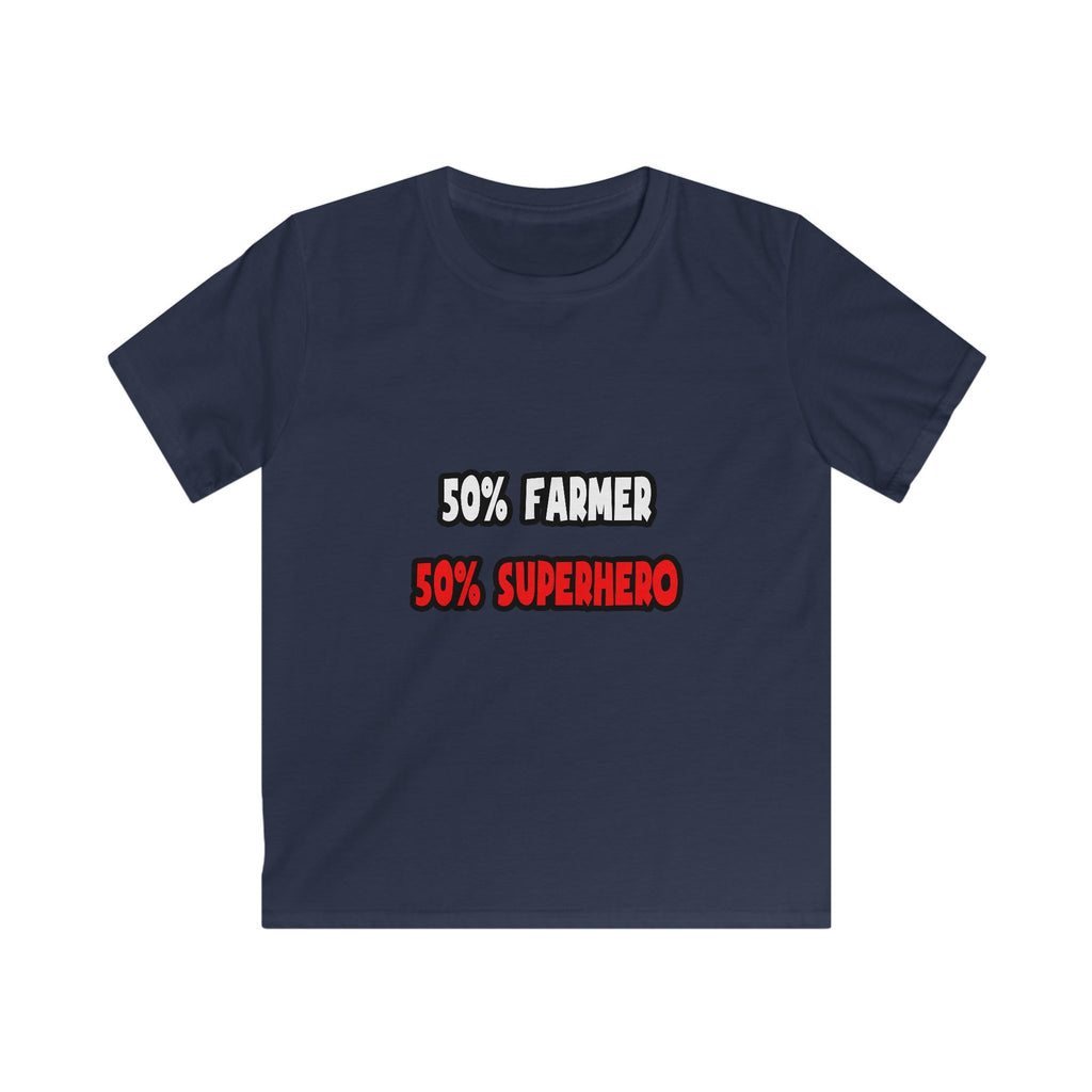 Half Farmer ... Half Superhero - Kids Softstyle Tee