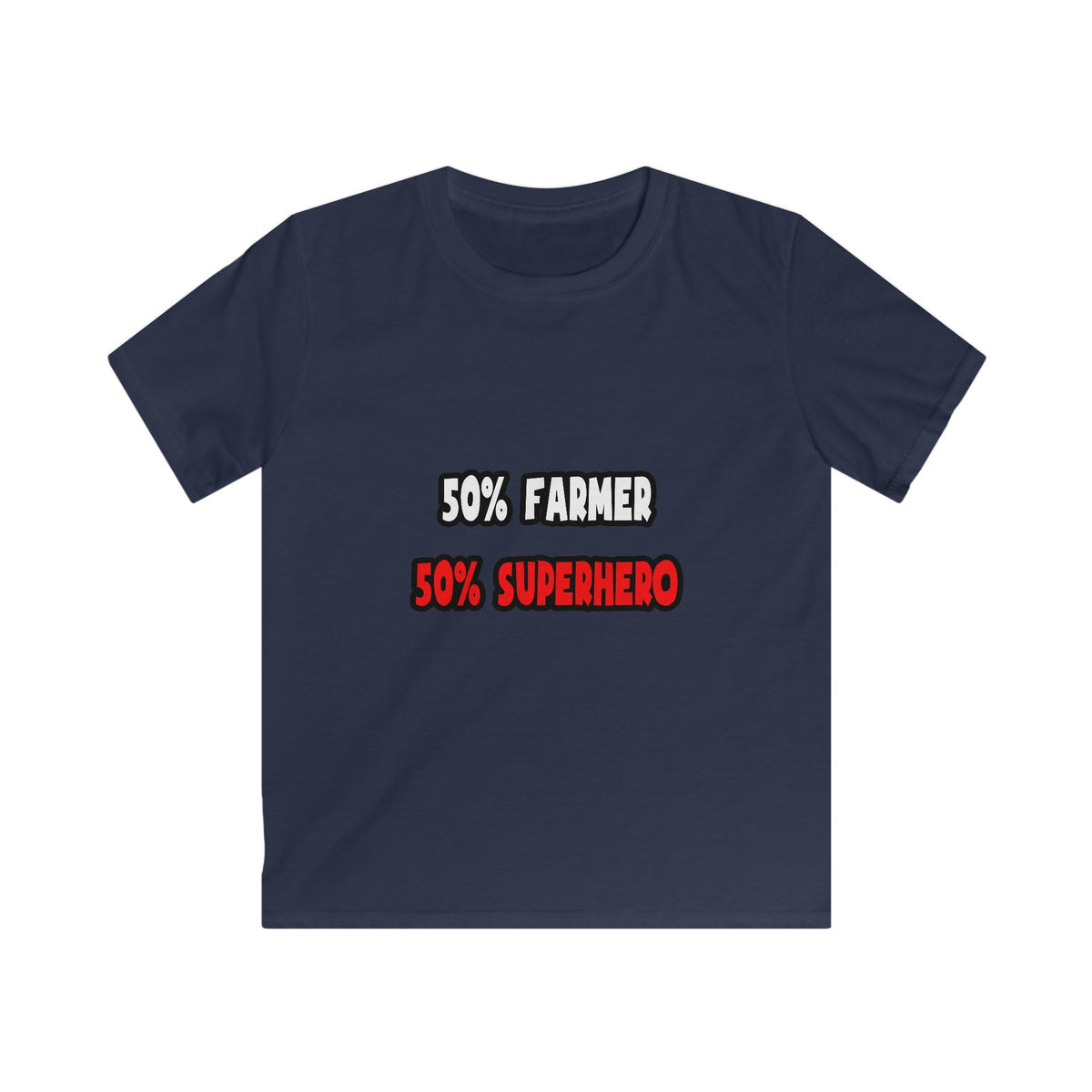 Half Farmer ... Half Superhero - Kids Softstyle Tee