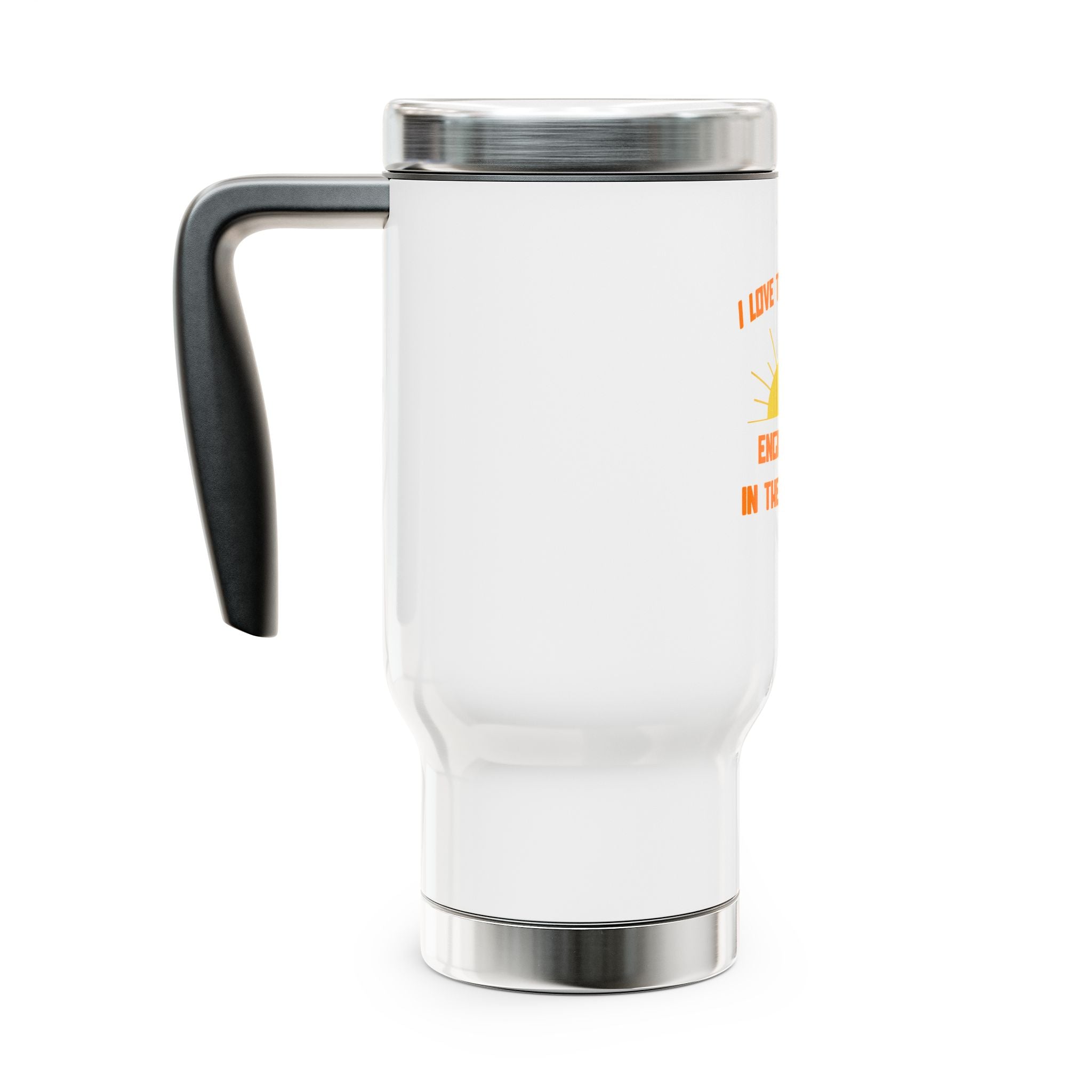 Smell of Engineering in the Morning - Stainless Steel Travel Mug with Handle, 14oz