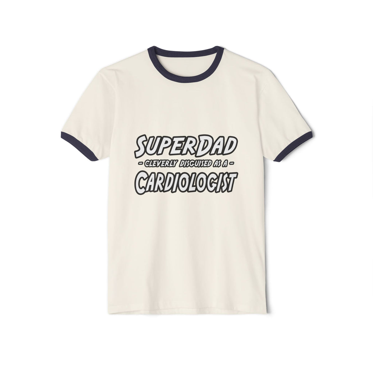 SuperDad...Cardiologist - Unisex Cotton Ringer T-Shirt