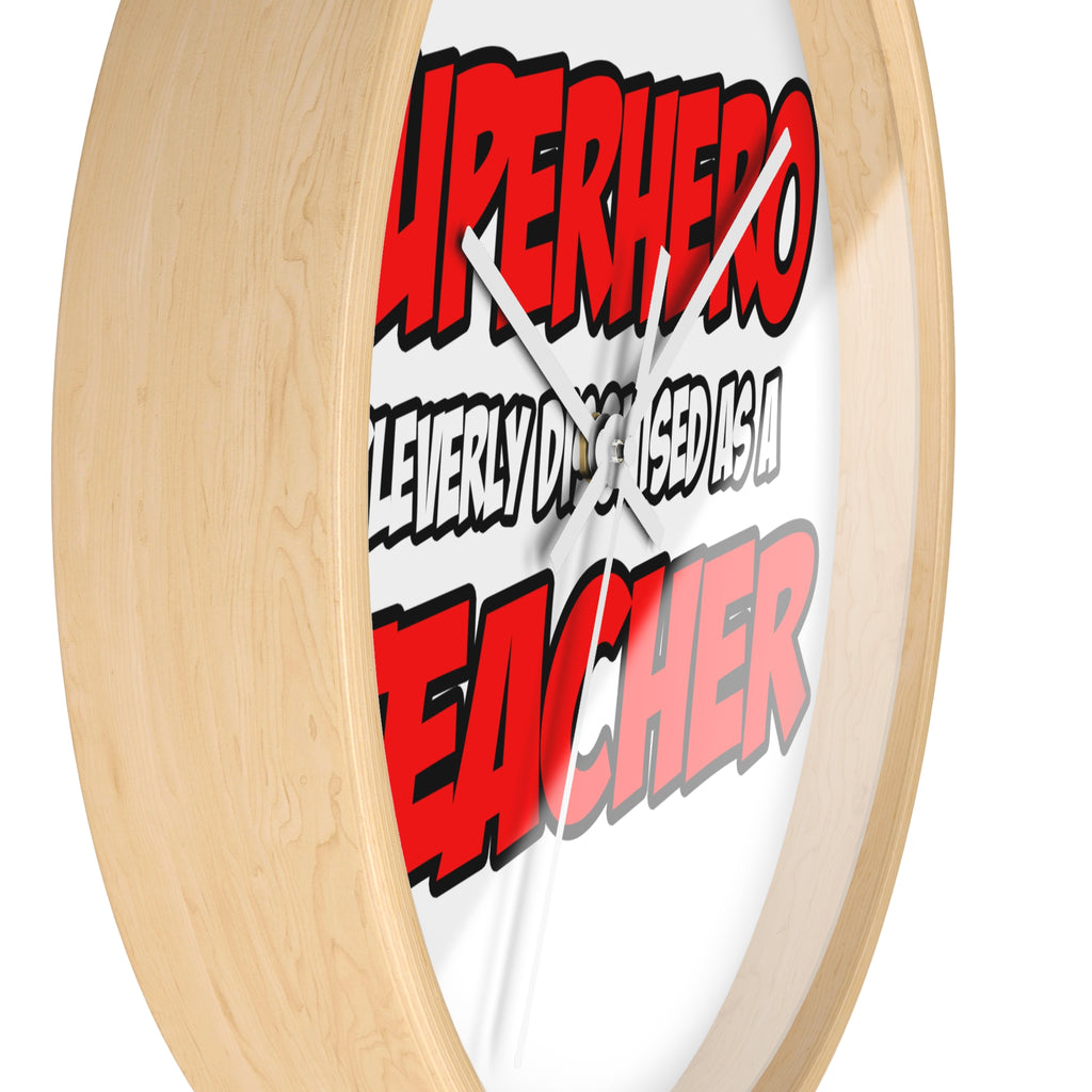 Superhero...Teacher - Wall Clock