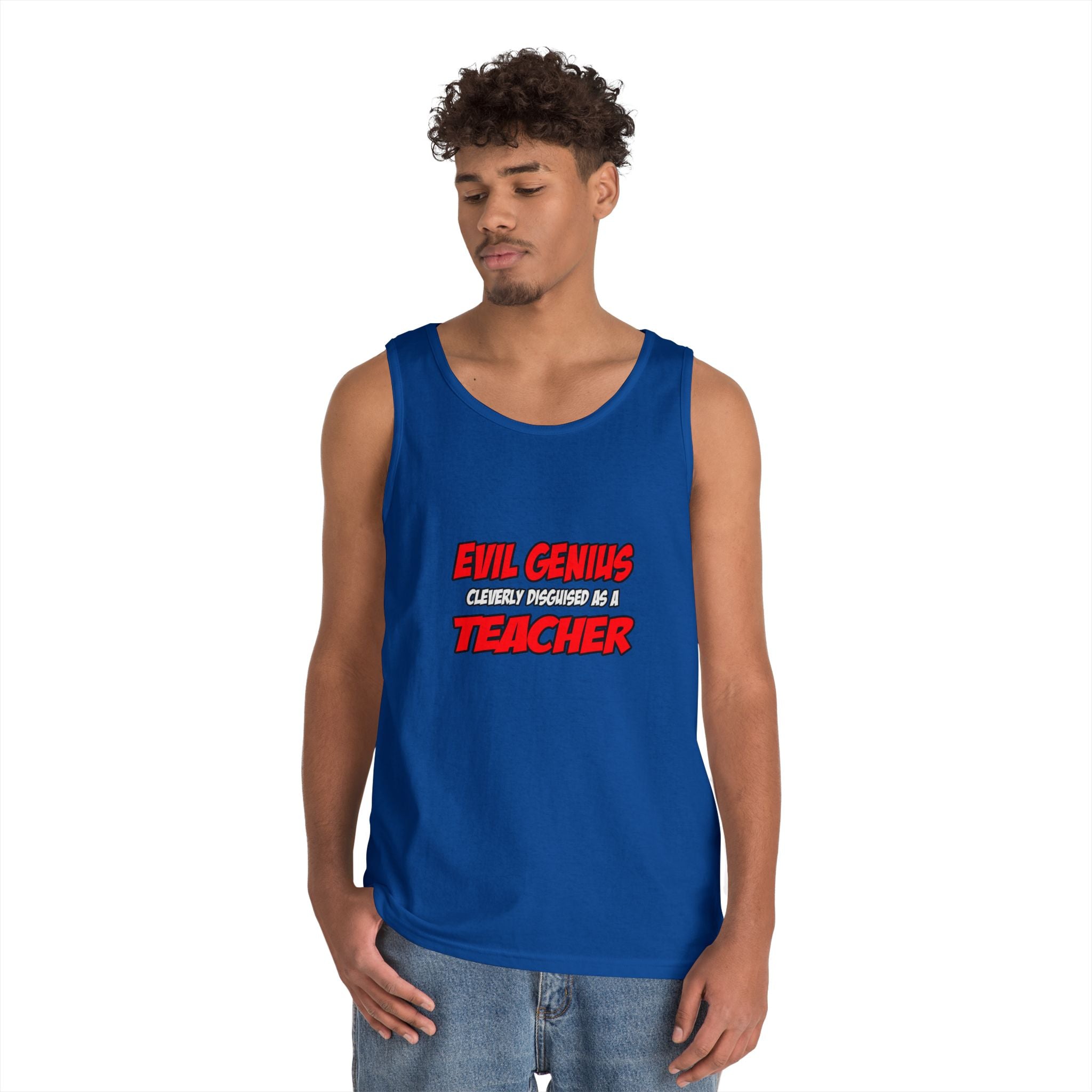 Evil Genius...Teacher - Unisex Heavy Cotton Tank Top