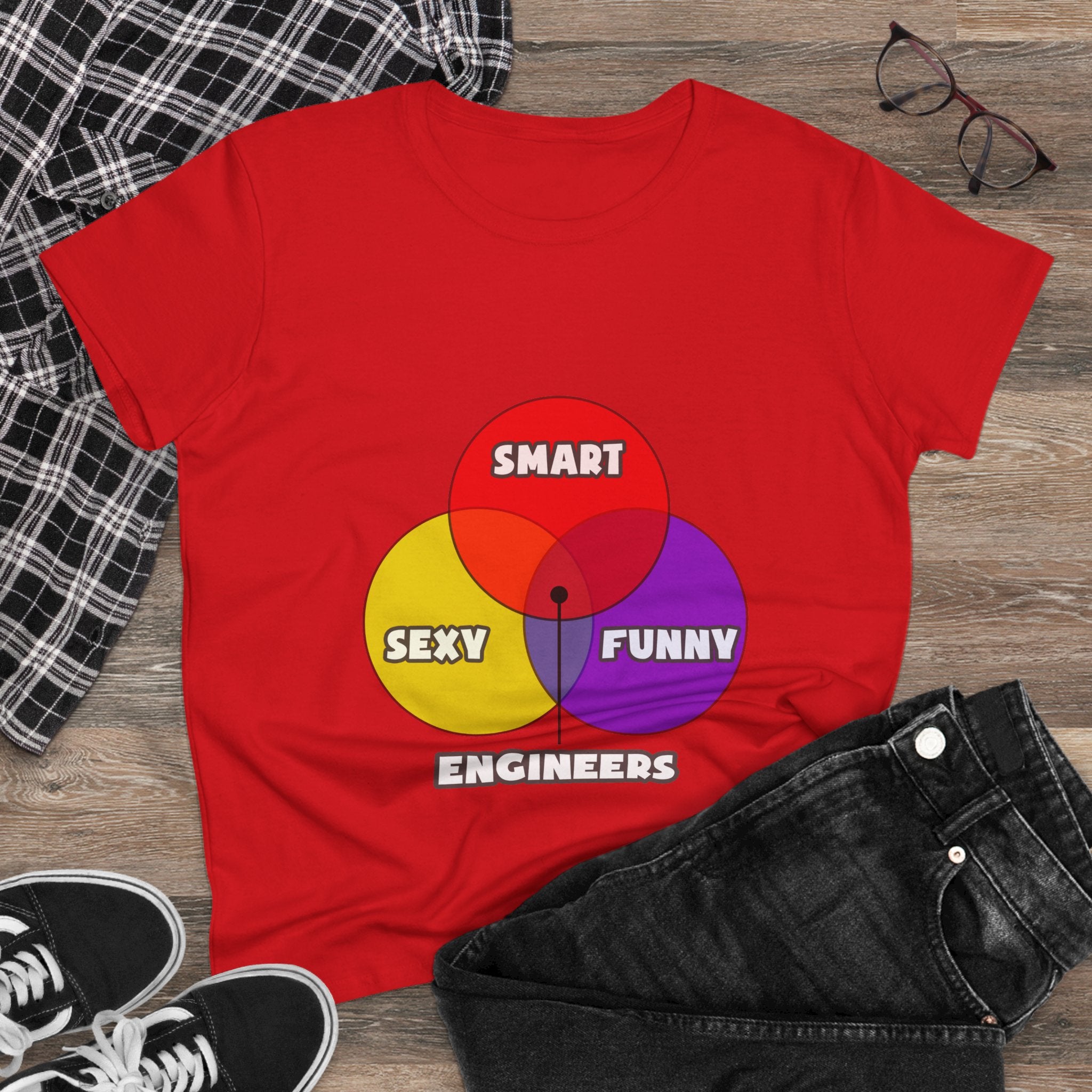 Venn Diagram .. Engineers - Women's Midweight Cotton Tee
