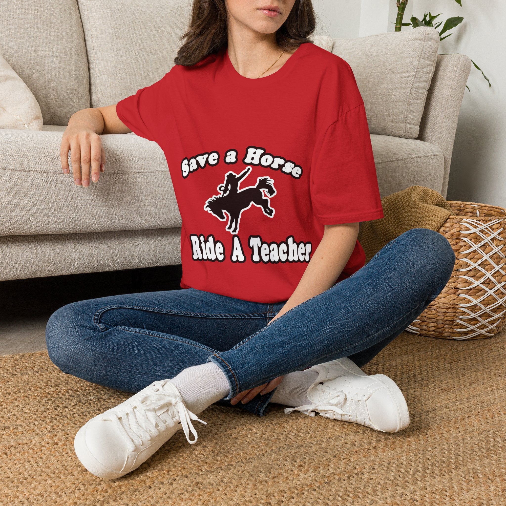 save horse ride teacher - Unisex Softstyle T-Shirt