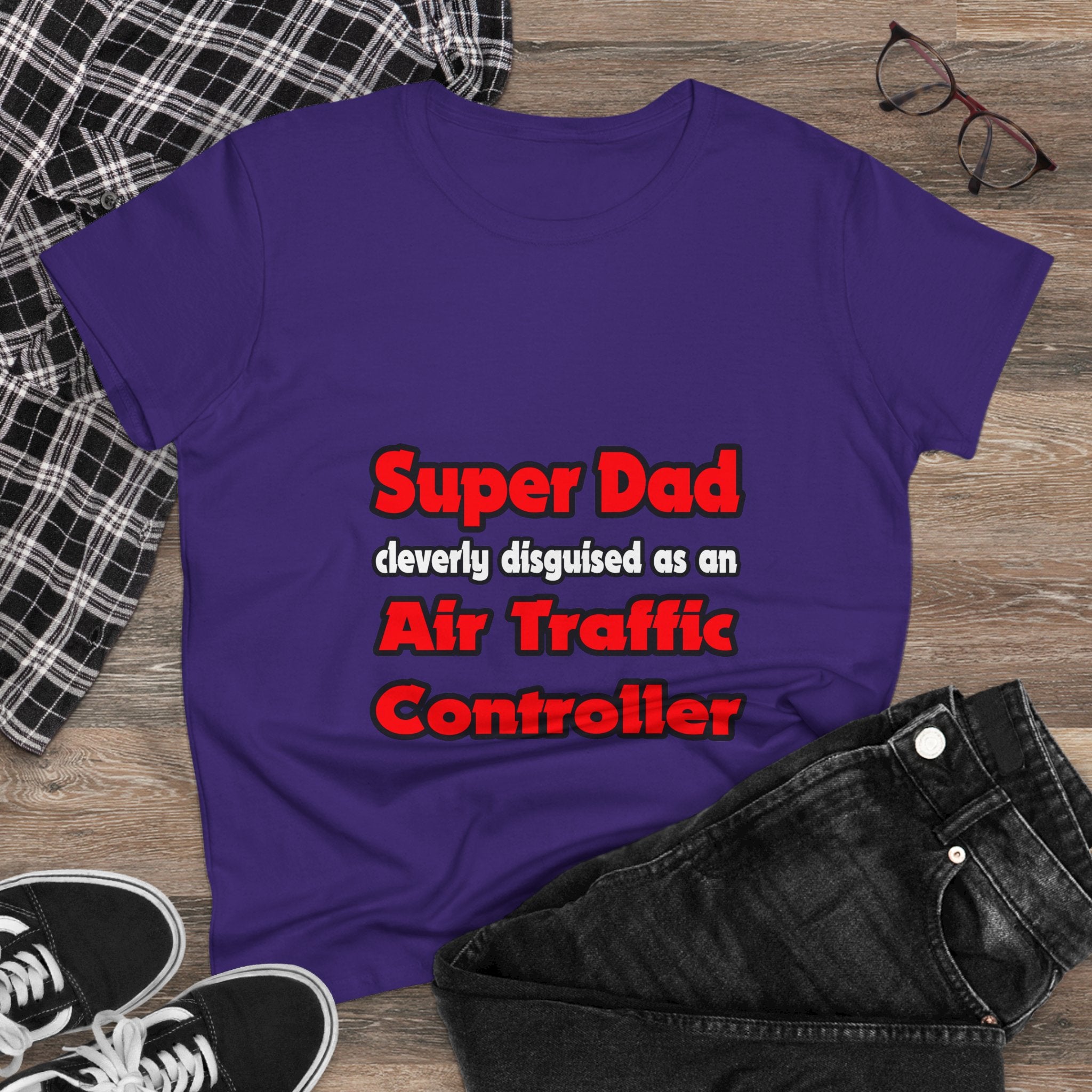 Super Dad ... Air Traffic Controller - Women's Midweight Cotton Tee