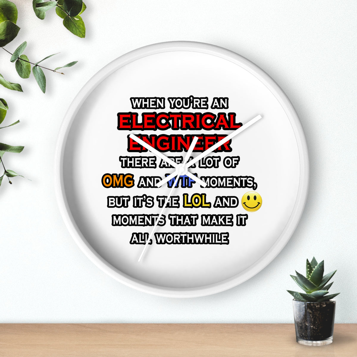 Funny Electrical Engineer ... OMG WTF LOL - Wall Clock