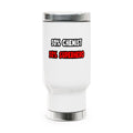 Half Chemist ... Half Superhero - Stainless Steel Travel Mug with Handle, 14oz