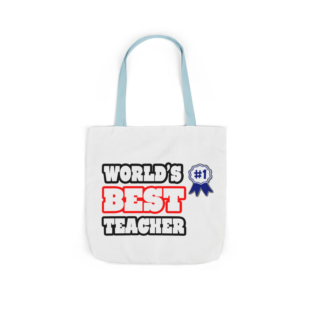 World's Best Teacher - Canvas Tote Bag, 5-Color Straps