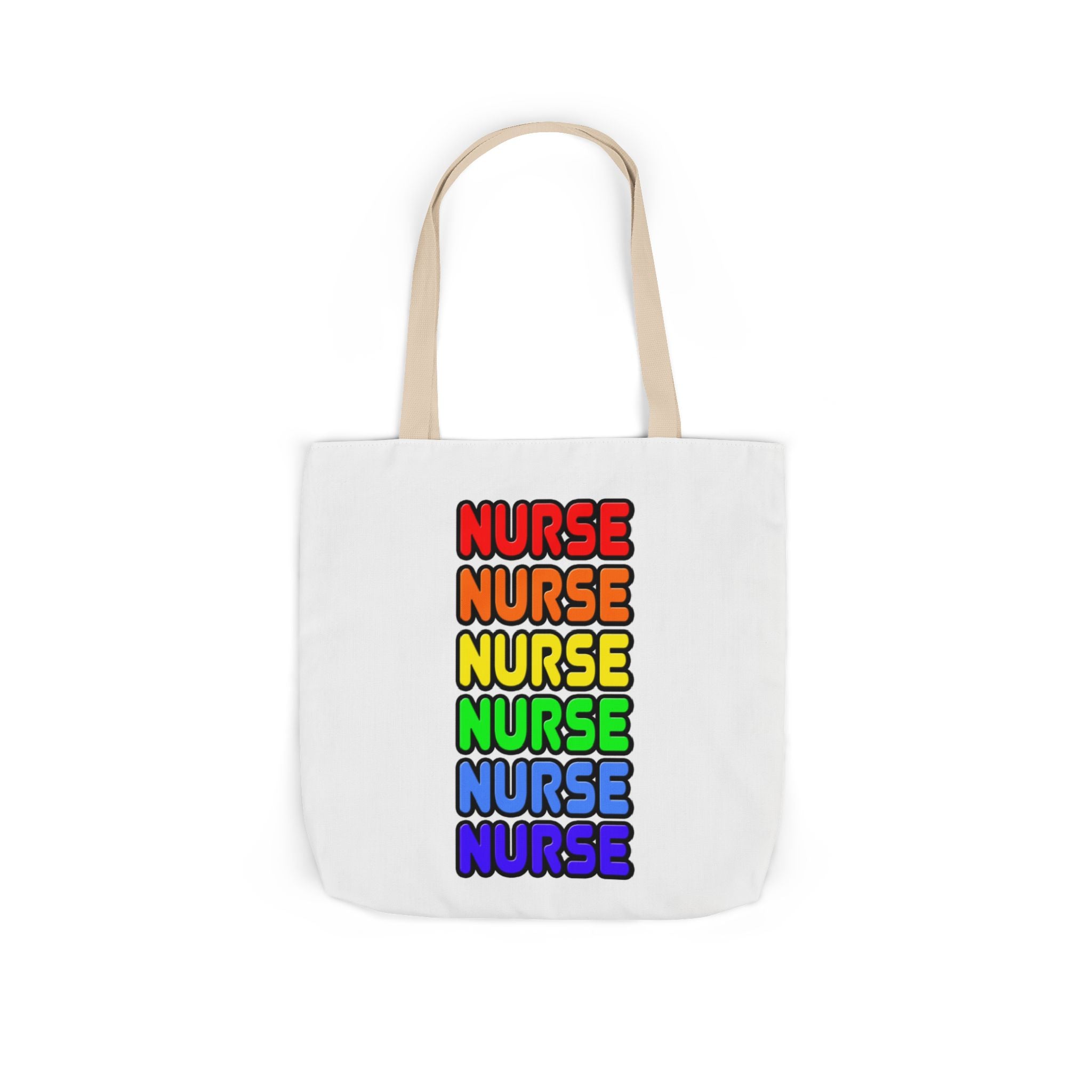 Rainbow Nurse - Canvas Tote Bag, 5-Color Straps