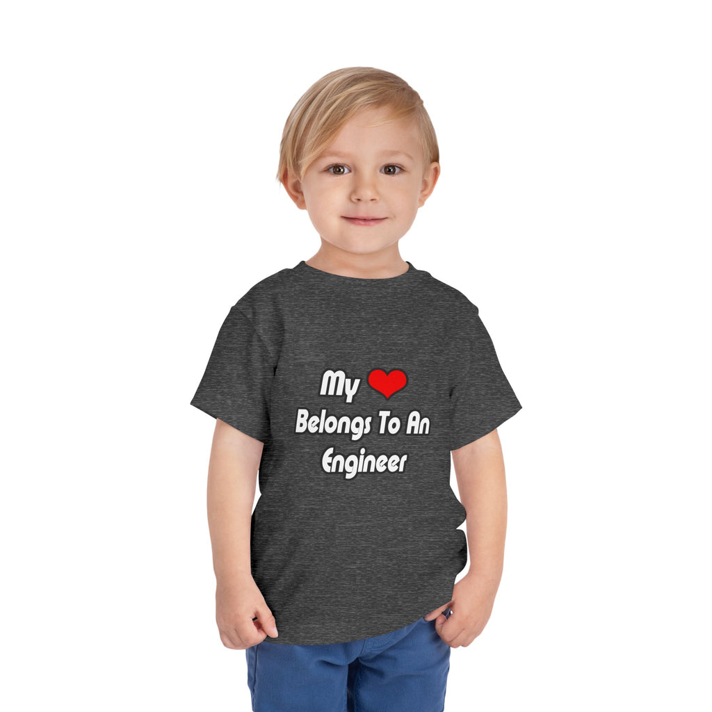 My Heart Belongs To An Engineer - Toddler Short Sleeve Tee