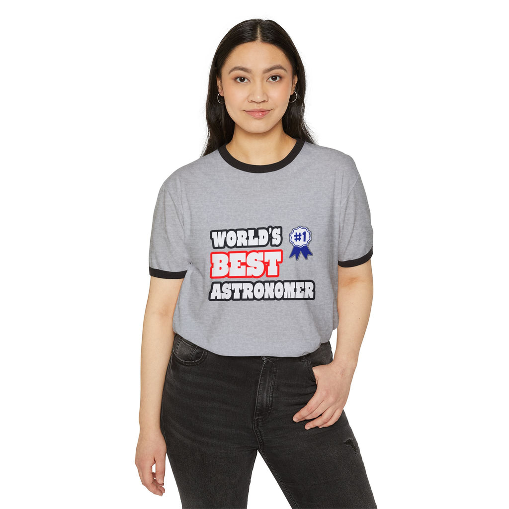 World's Best Astronomer - Unisex Cotton Ringer T-Shirt