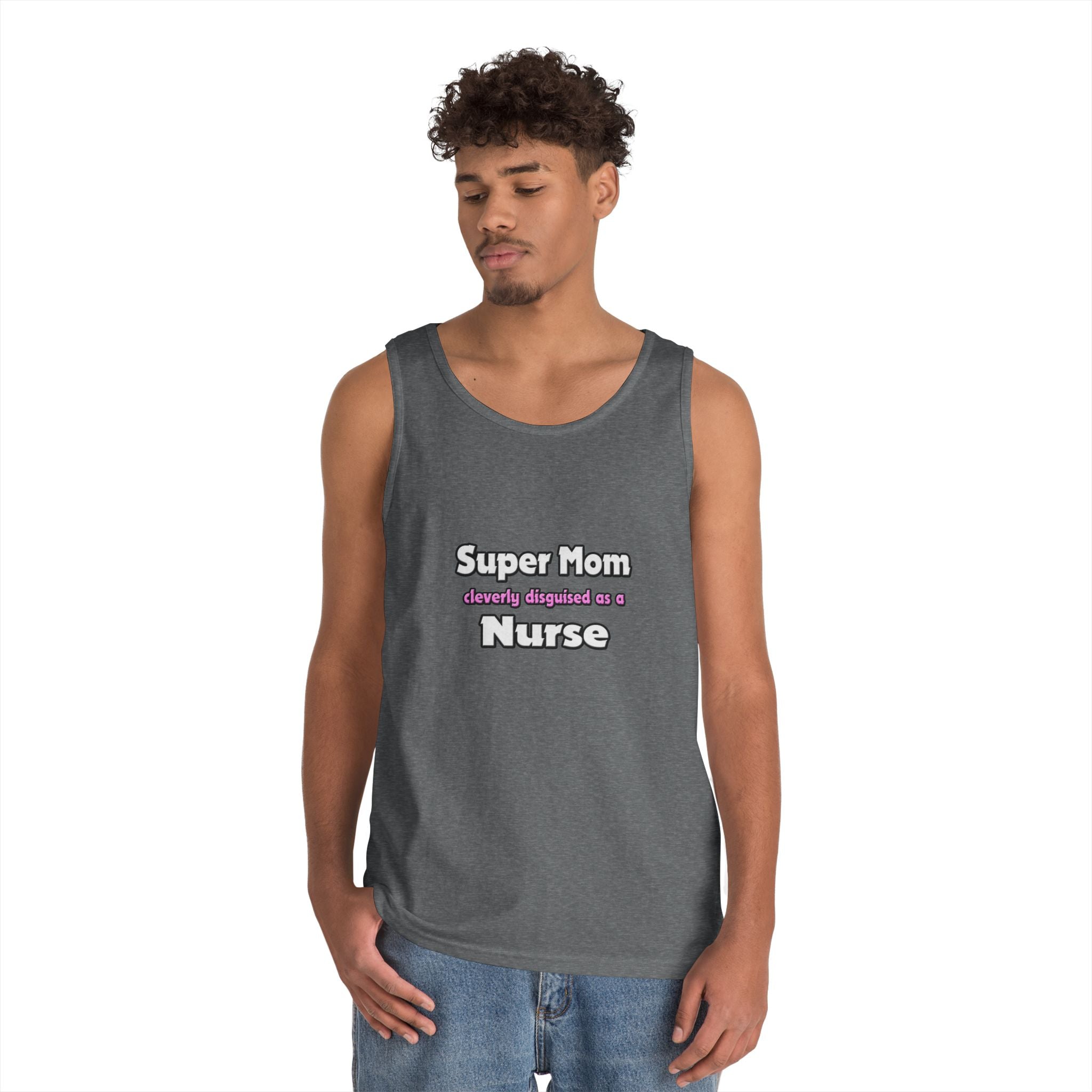 Super Mom ... Nurse - Unisex Heavy Cotton Tank Top