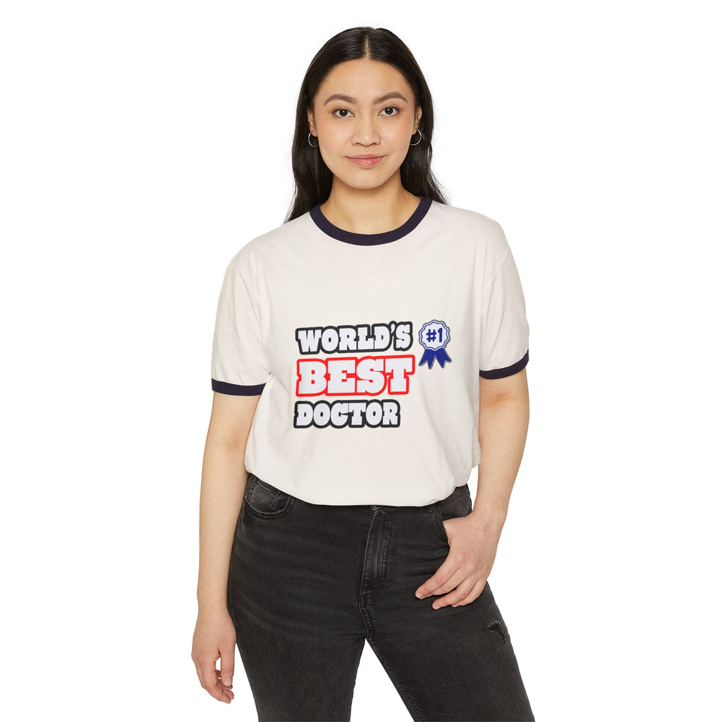 World's Best Doctor - Unisex Cotton Ringer T-Shirt