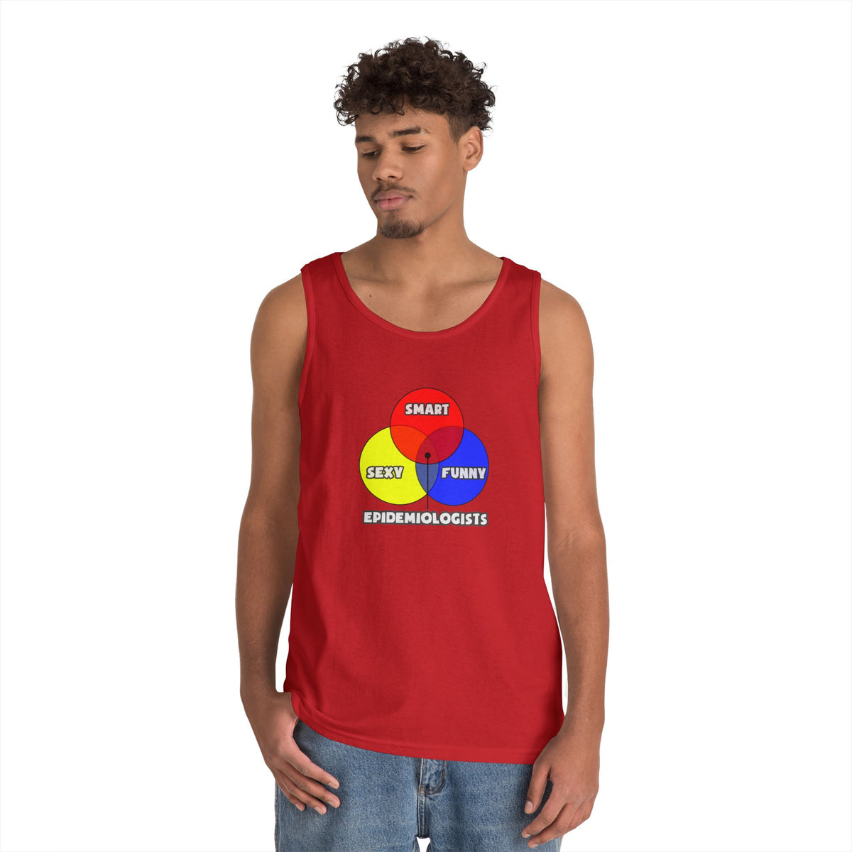 Venn Diagram .. Epidemiologists - Unisex Heavy Cotton Tank Top