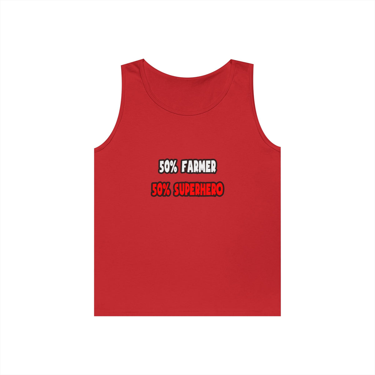 Half Farmer ... Half Superhero - Unisex Heavy Cotton Tank Top