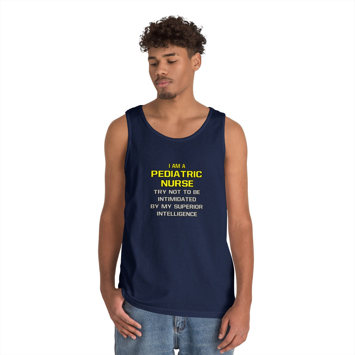Pediatric Nurse...Superior Intelligence - Unisex Heavy Cotton Tank Top