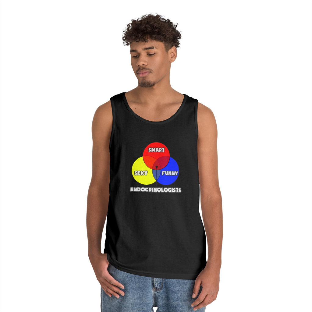 Venn Diagram .. Endocrinologists - Unisex Heavy Cotton Tank Top