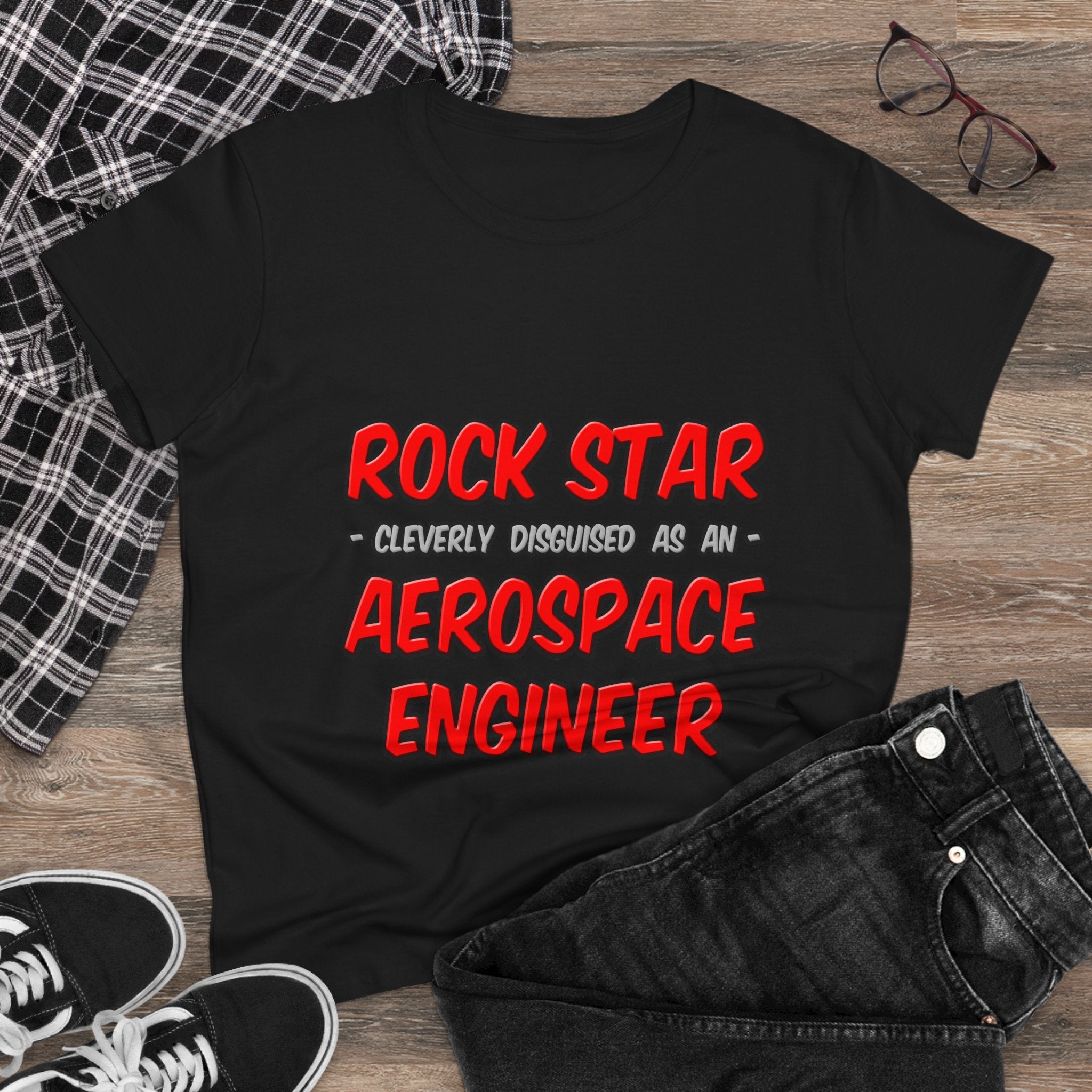 Rock Star...Aerospace Engineer - Women's Midweight Cotton Tee