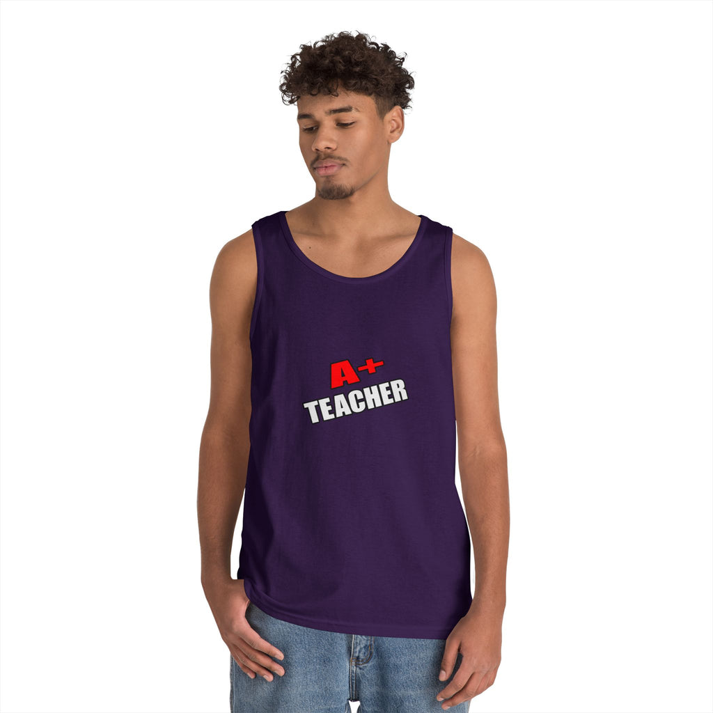 a plus teacher - Unisex Heavy Cotton Tank Top