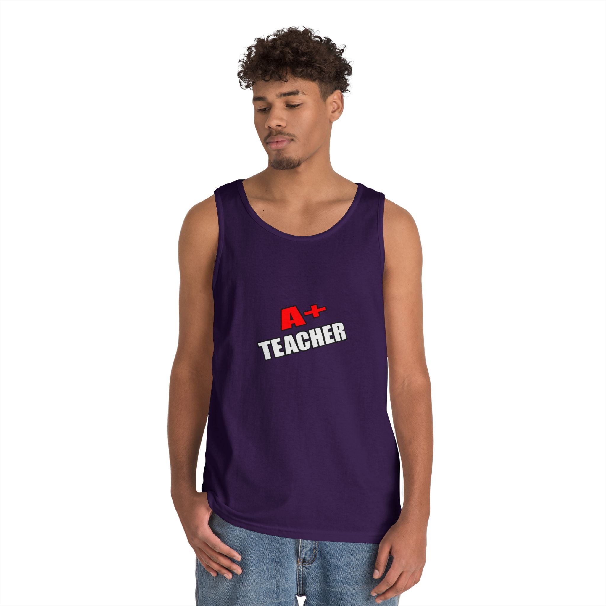 a plus teacher - Unisex Heavy Cotton Tank Top