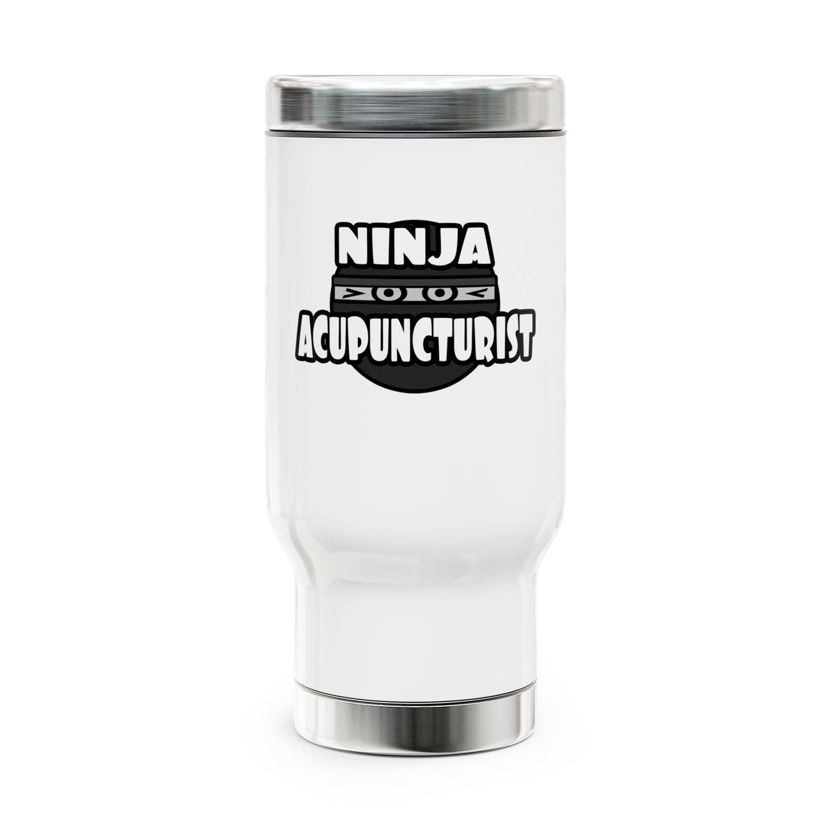 Ninja Acupuncturist - Stainless Steel Travel Mug with Handle, 14oz