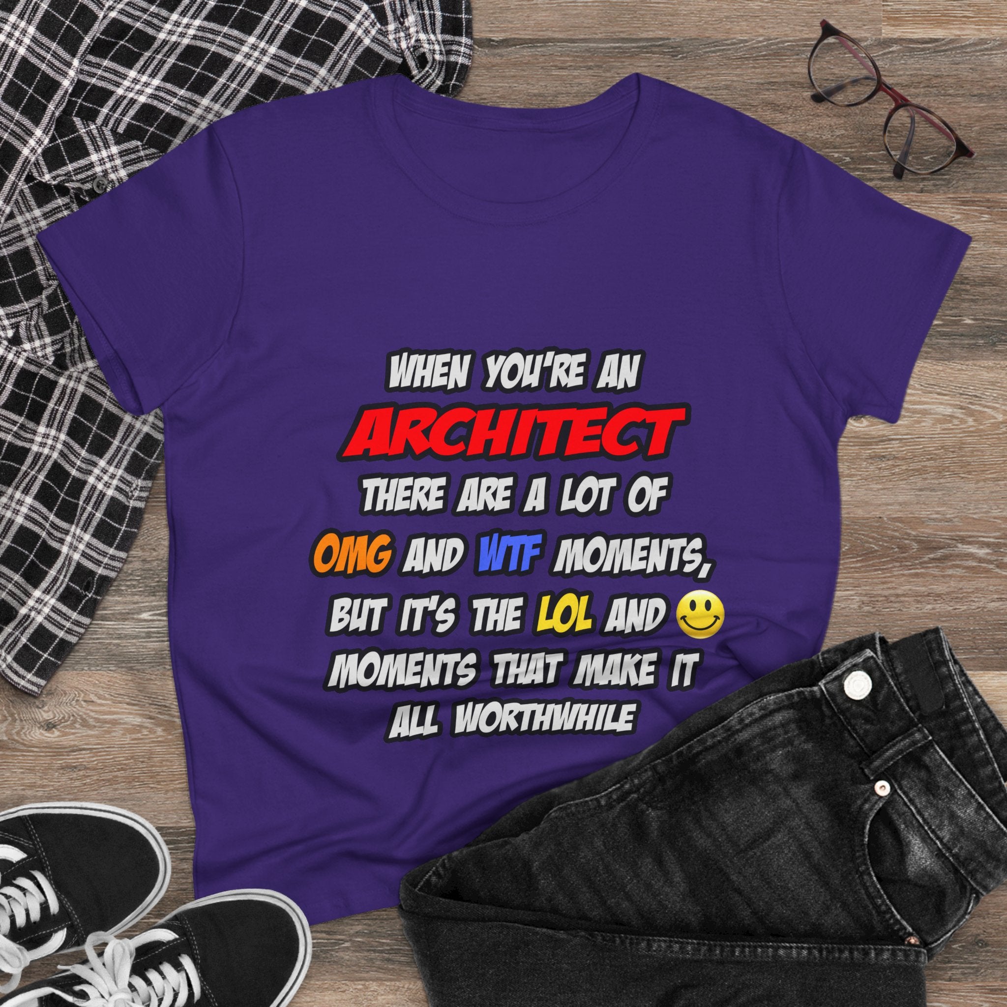 Architect .. OMG WTF LOL - Women's Midweight Cotton Tee