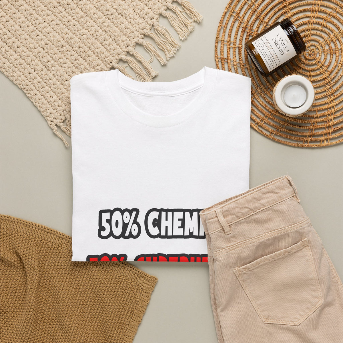 Half Chemist ... Half Superhero - Unisex Heavy Cotton Tee