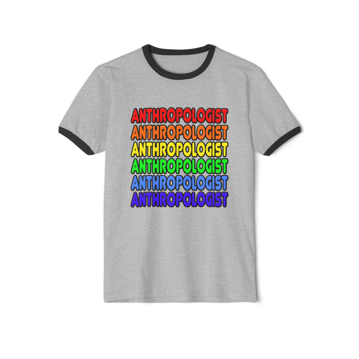 Rainbow Anthropologist - Unisex Cotton Ringer T-Shirt