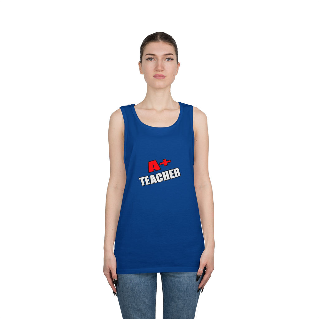 a plus teacher - Unisex Heavy Cotton Tank Top