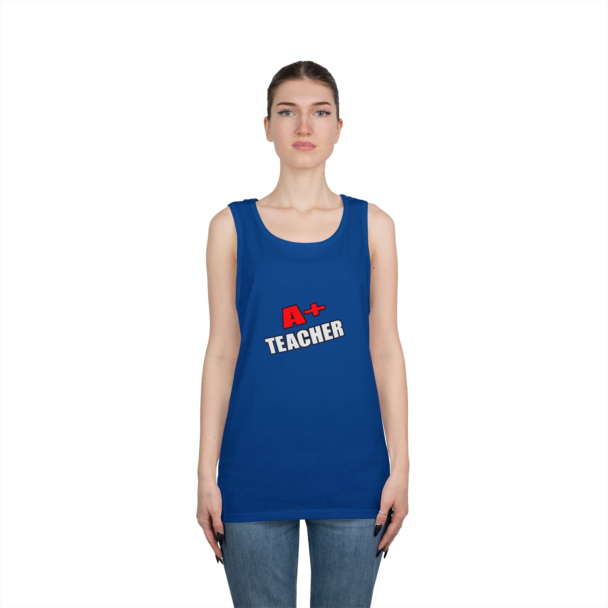 a plus teacher - Unisex Heavy Cotton Tank Top