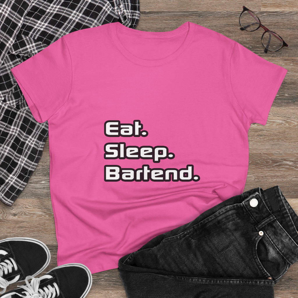 Eat. Sleep. Bartend - Women's Midweight Cotton Tee